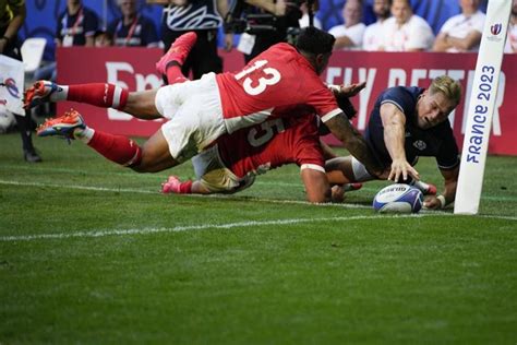 Rested Scotland run away from Tonga 45-17 at the Rugby World Cup and stay in contention